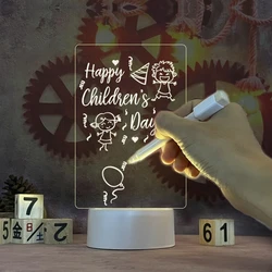 Creative Led Night Light Note Board Message Board With Pen USB Power Decor Night Lamp Gift For Children Girl Friend For Bedroom