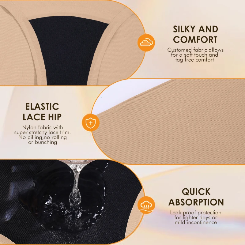 Heavy Flow Teens Stretch Seamless 4 Layers 360 Leak Protection Calzon Menstrual Underwear Period Panties For Women