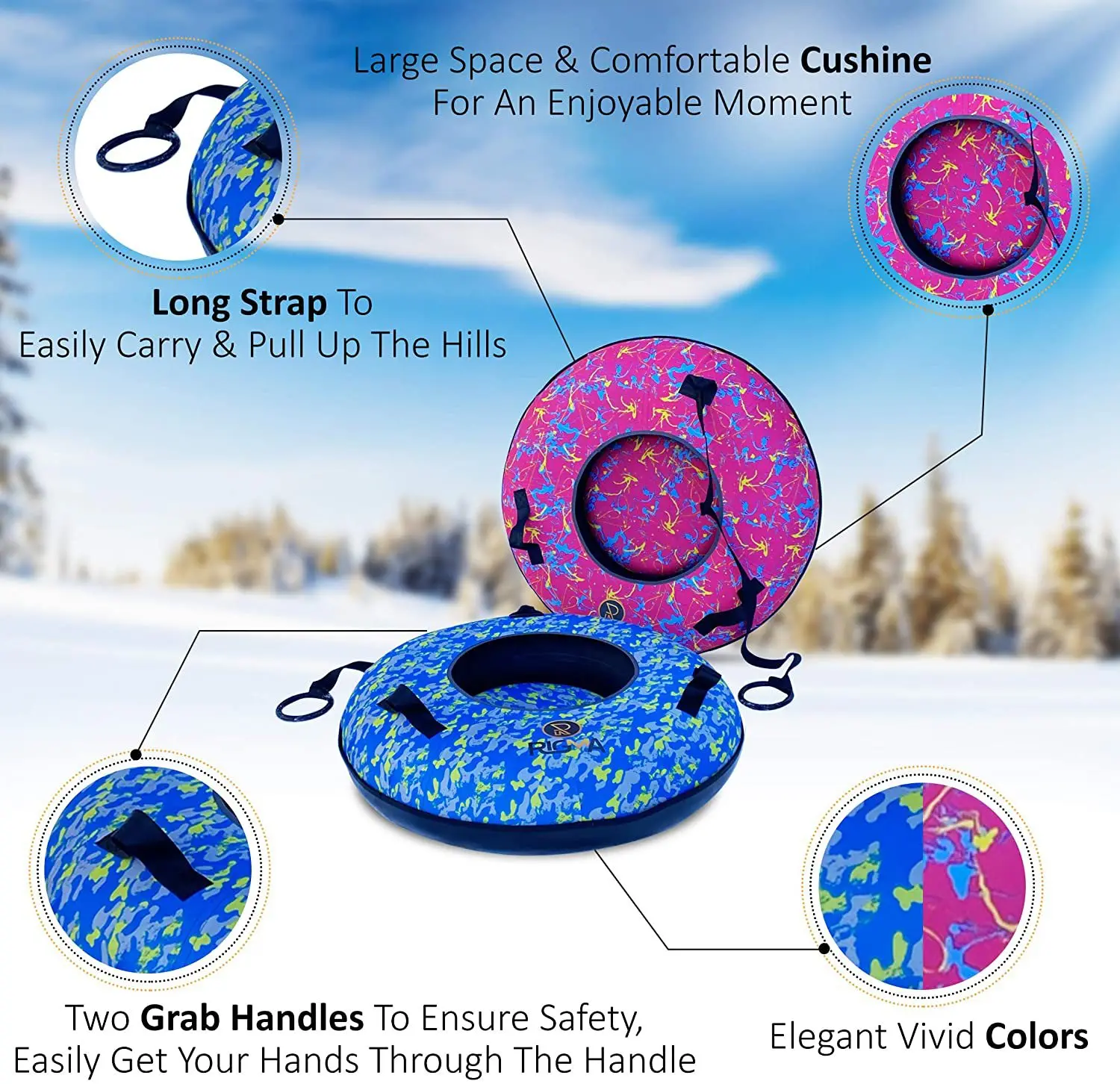 Indoor playground tubby slide inflatable dry snow ski tube