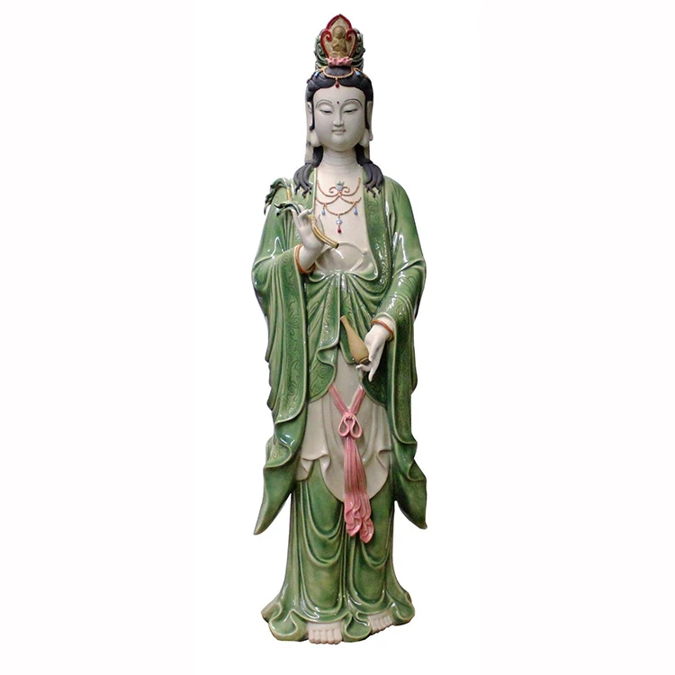 Wholesale Customized Fiberglass Religion Sculpture Large Pink Resin Guan Yin Buddha Statue For Sale