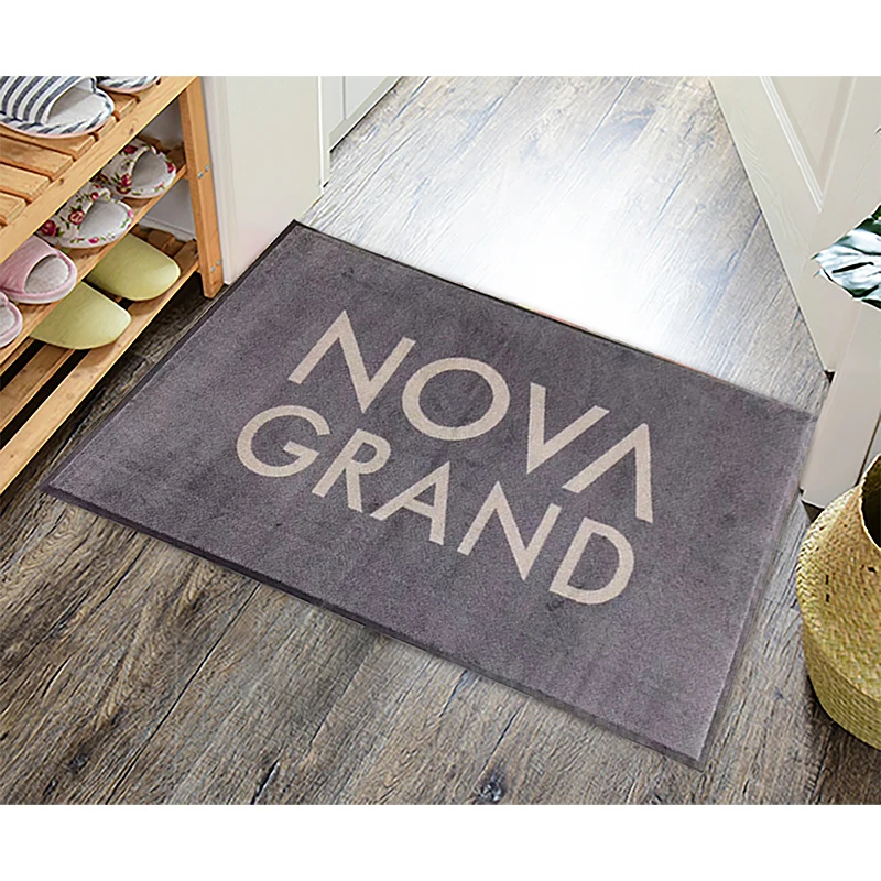 2024 New Style Anti Slip Velour Or Loop Pile Entrance Dust Control Welcome Logo Rubber door Mat
