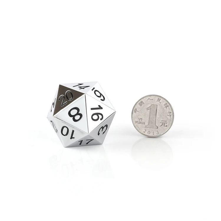 Nian Diceworks Manufacturer direct sales D20-Solid 25mm metal dice set Zinc Alloy heavy metal d20 dice set