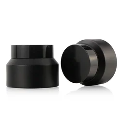 Luxury empty glass cosmetic jars 10ml 15ml 100ml packaging face cream black green with lids container custom fancy
