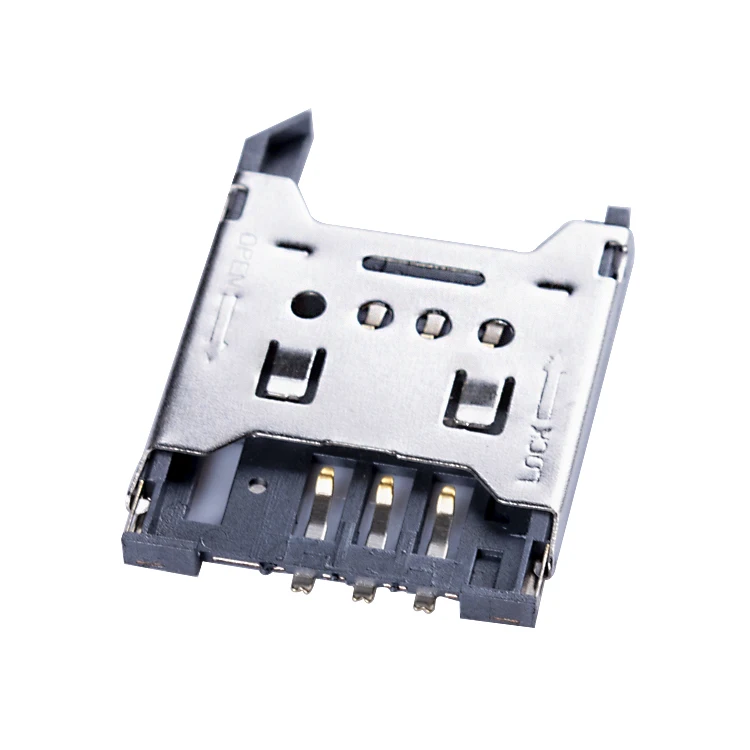 Hotsale High Quality Micro SD Card Connector Hinge Type SMT 6pins Sim Card Connector