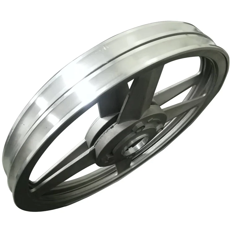 Buy Custom Sizes Flywheel 100Kg Iron Casting Compressor Pulley Drive Multi Groove Fan V Belt Aluminum Pulley