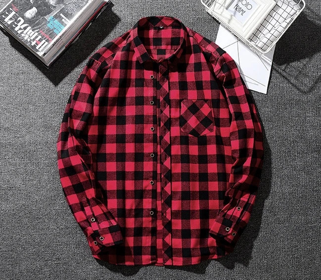 Wholesale Small MOQ Fast Delivery Plus Size Warm Fashion Men Flannel Plaid Shirts Checked Shirt