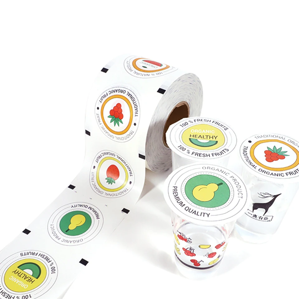 F9095-C Custom Logo Printed Boba Cup Sealing Films, Plastic Paper Material for Boba Cup Sealing Machines