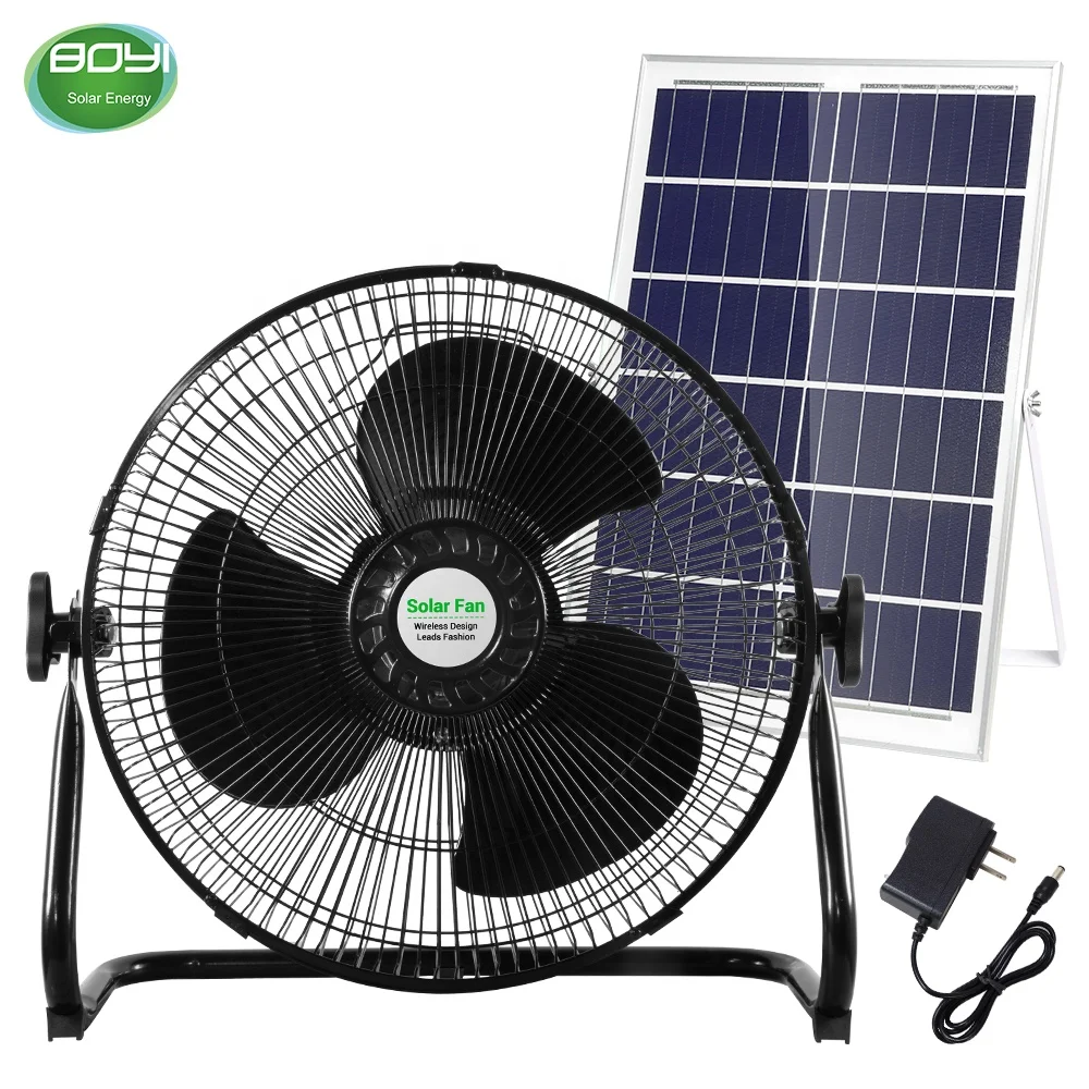 Оптовая продажа дома ac перезаряжаемый солнечный напольный вентилятор с литиевой батареей