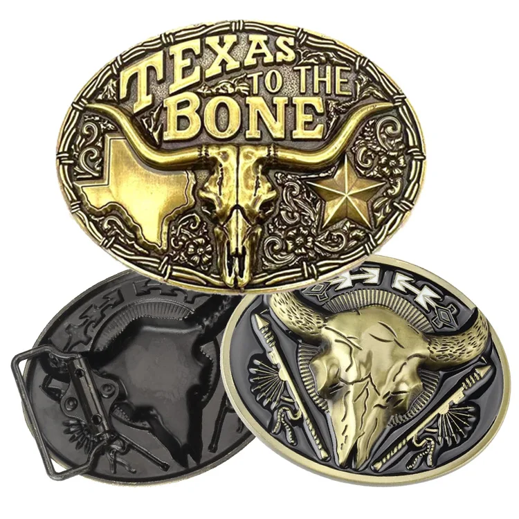 Custom Logo Designer Accessories Cheap Rotating 3d Blank Women  Cowboy Western Name Zinc Alloy Mexican Metal Men Belt Buckle
