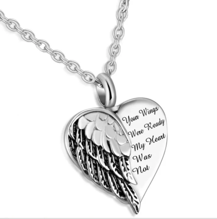 316L stainless steel heart perfume bottle pendant of two halves sterling silver china jewelry wholesale