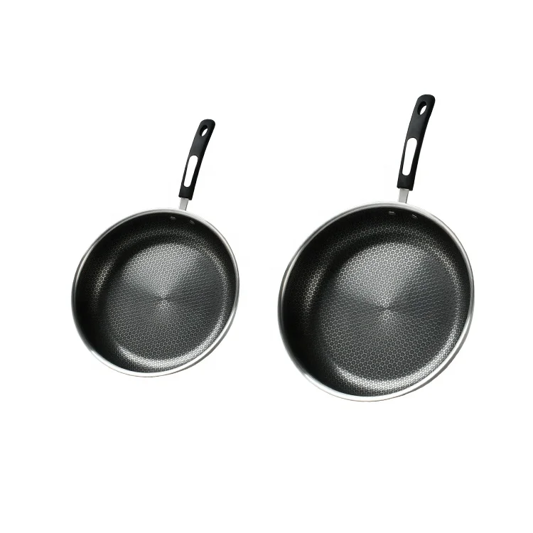 Горячая распродажа 3-слойная нержавеющая сталь сотовая Антипригарная посуда 24-28 см антипригарная сковорода для приготовления