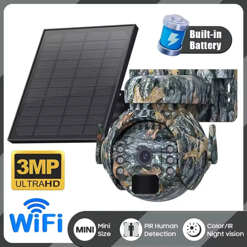 3MP Q55 Anti damage Camouflage Forest 4G Hunting IR Solar Power Trail Camera Traps Night Vision for Farm Outdoor Security