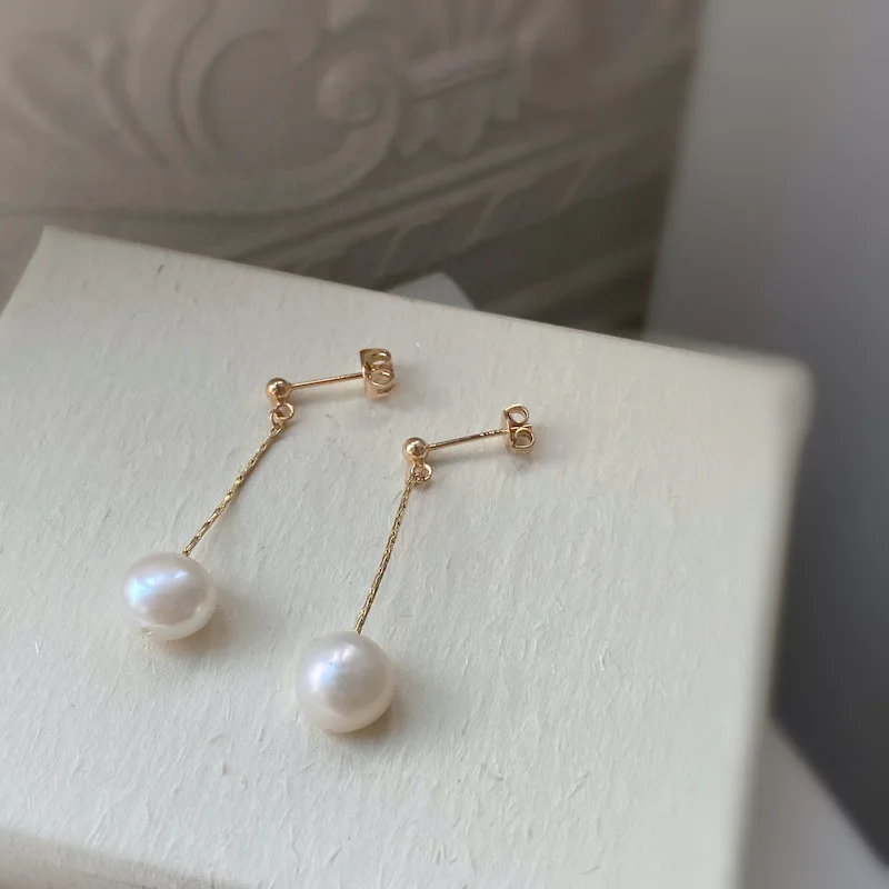 Natural pearl earclip for women, gold plated earrings without earholes, high quality earrings for women