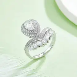 1carat 925 silver jewelry s925 plated white gold engagement vvs diamond rings yellow pink blue pear marquise cut moissanite ring