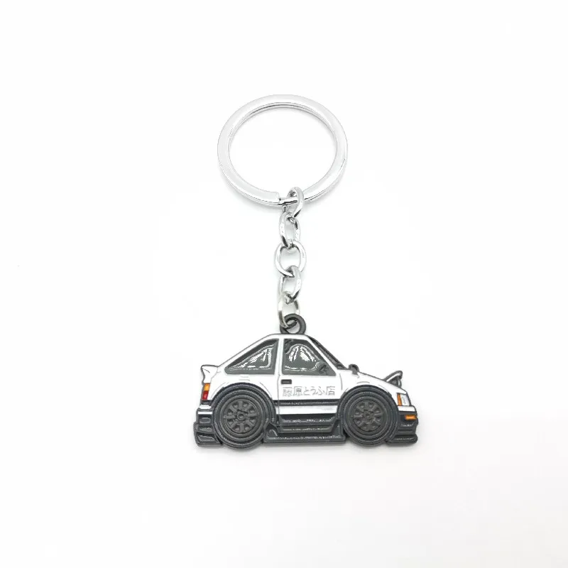 Keychain For initial D Silicone material Car culture modification logo wholesale Creative Gift Alloy Pendant Auto accessories