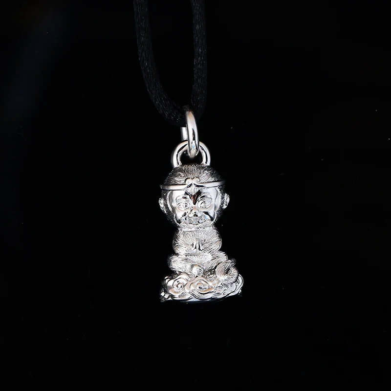 2024 Black Myth Chinese Hero Monkey King Wukong Pendant Necklace 18K Gold And 925 Silver Plated Hip Hop Style Fighting Buddha