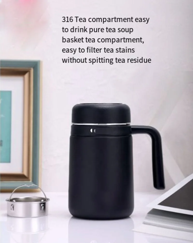 Customized Intelligent Temperature Control Tumbler Stainless Steel Office Mug for Coffee and Tea Separation for Business Use