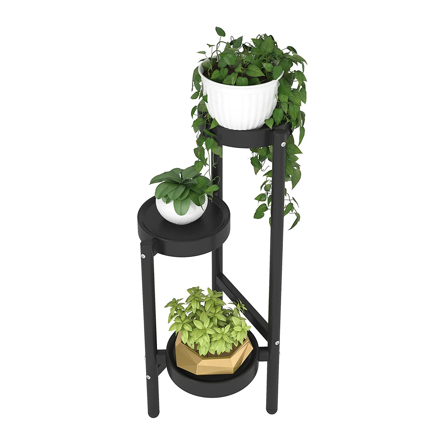 3 Tier Plant Stand Plastic Base Multiple Flower Pot Holder Shelves Planter Rack Storage Organizer