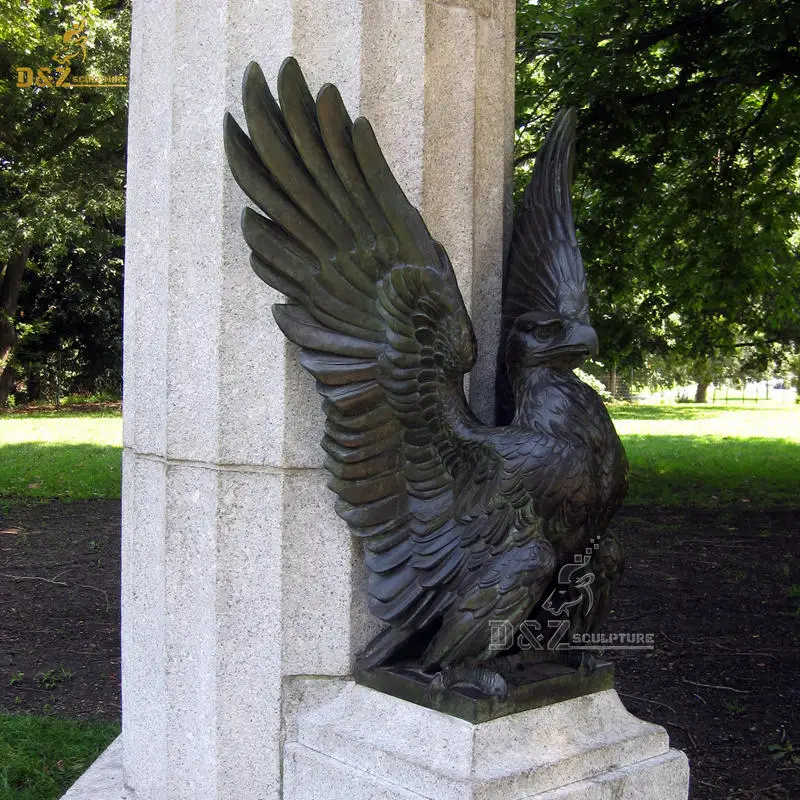 gold metal flying eagle sculpture outdoor sculpture eagle art bronze sculpture