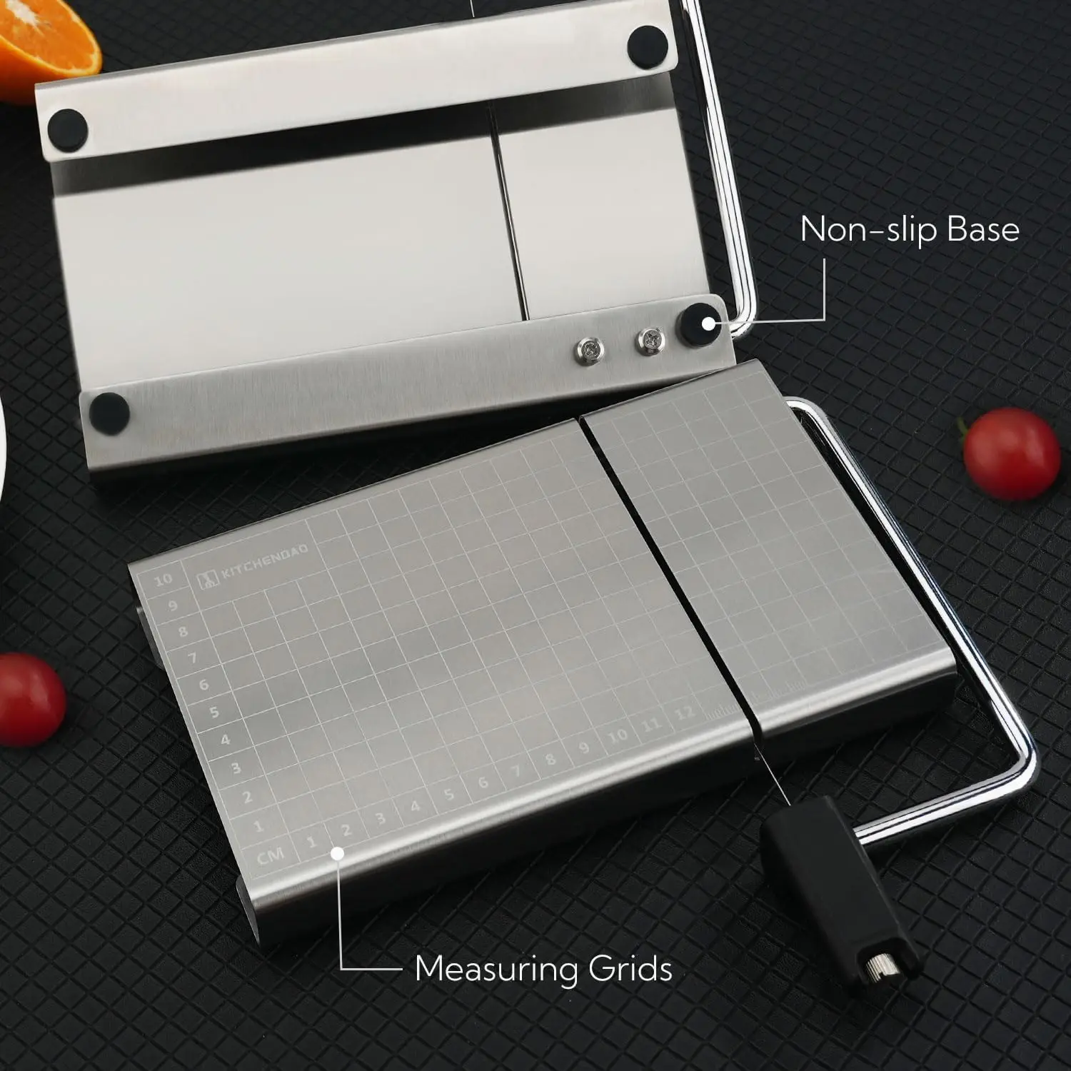 Raybin manual rotary meat vegetable cheese food wire cutting plate stainless steel wire cheese slicer board with slicer