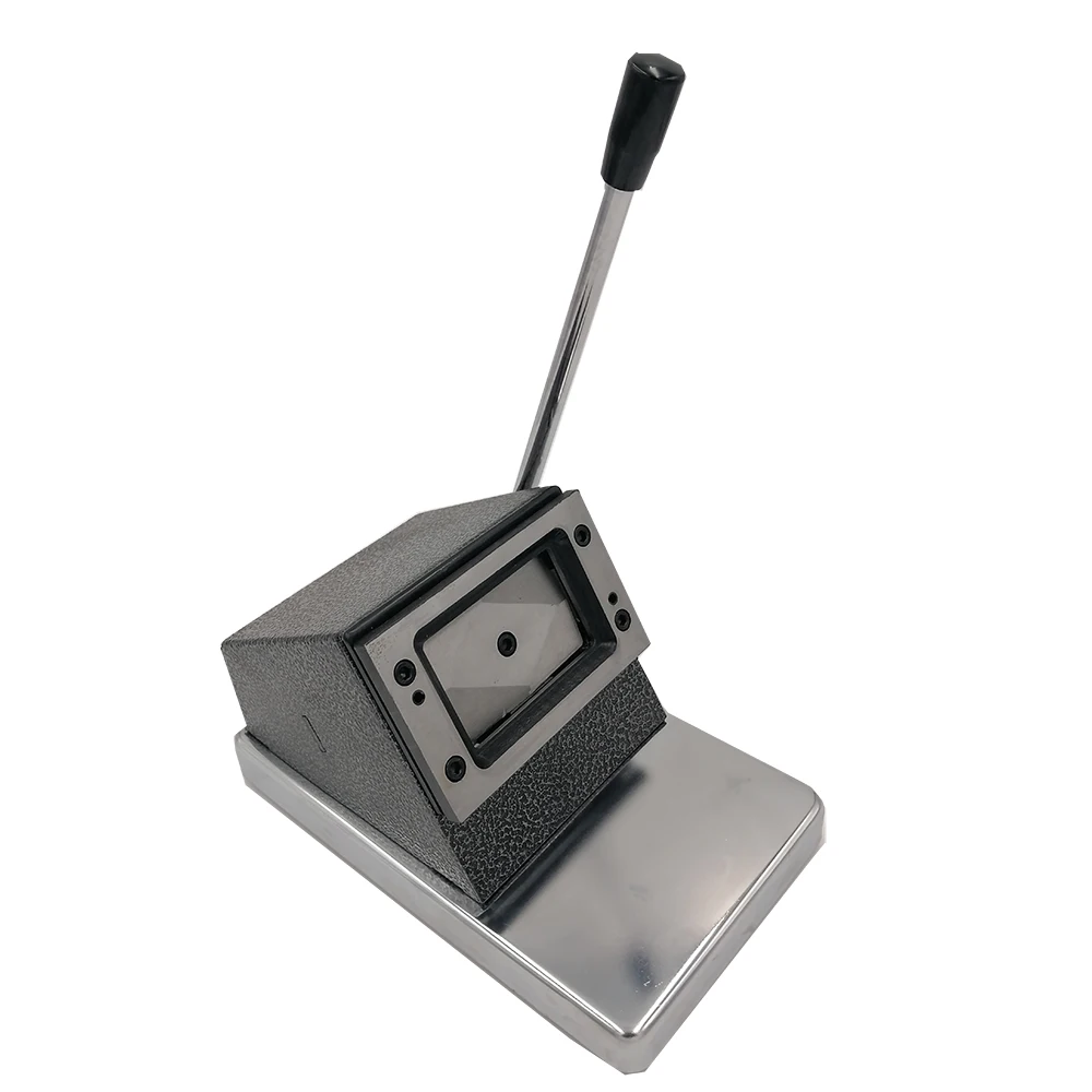 Heavy duty long steel base plate manual pvc card die cutter machine for make name bank VIP card