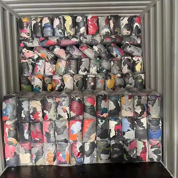Chile trapos industriales 10kg 25kg package bag of rags multi purpose clothes rags fabric cut pieces dark colored t shirt rags