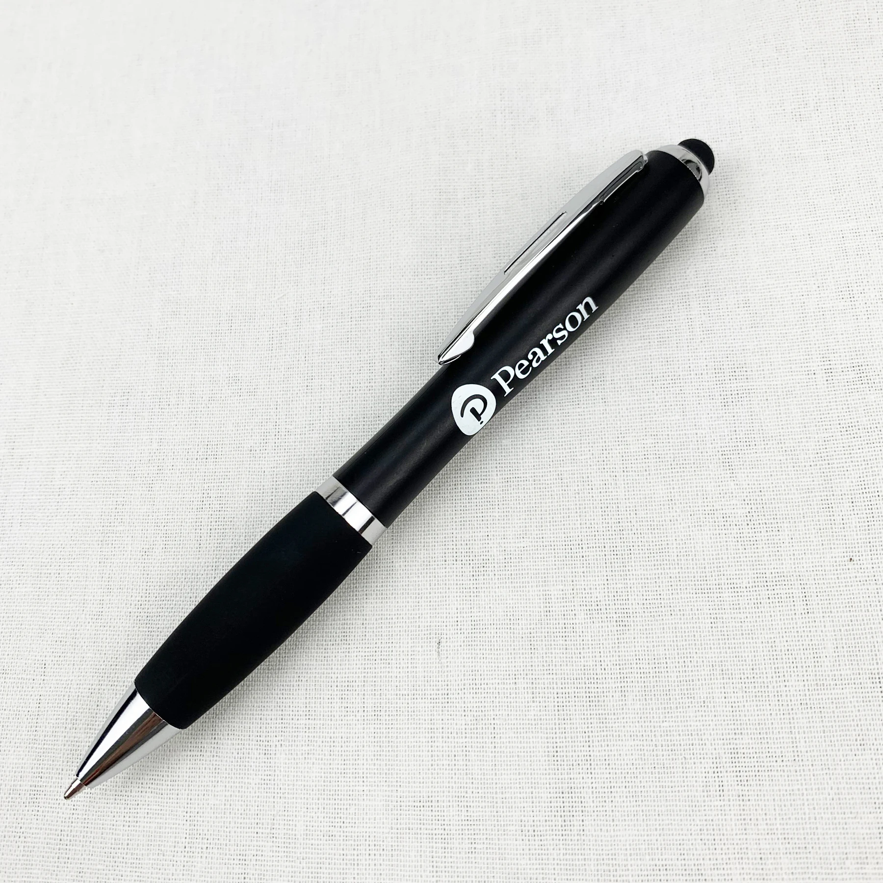
T2505 factory low MOQ Laser engraved light-up Pens with stylus touch end for promotion or office giveaway 