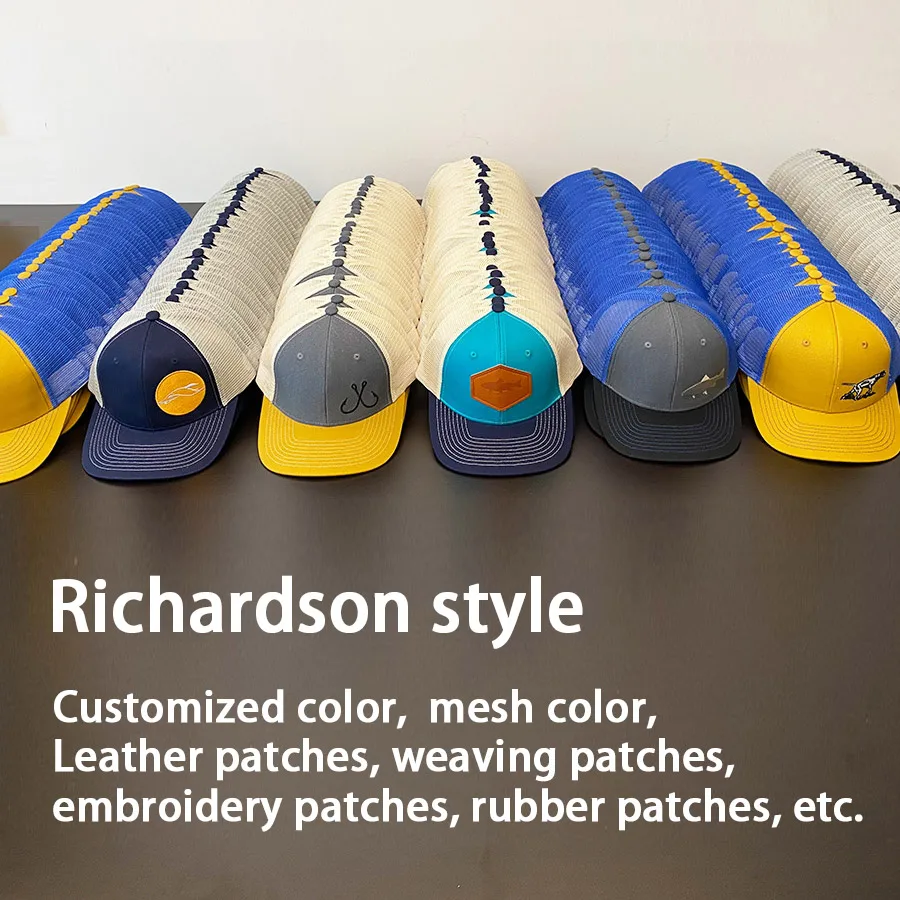 6 панелей Richardson 112 Gorras тканая этикетка с логотипом для уличной рыбалки Yupoong Flex Fit Grey сплошной цвет Кепка Дальнобойщика