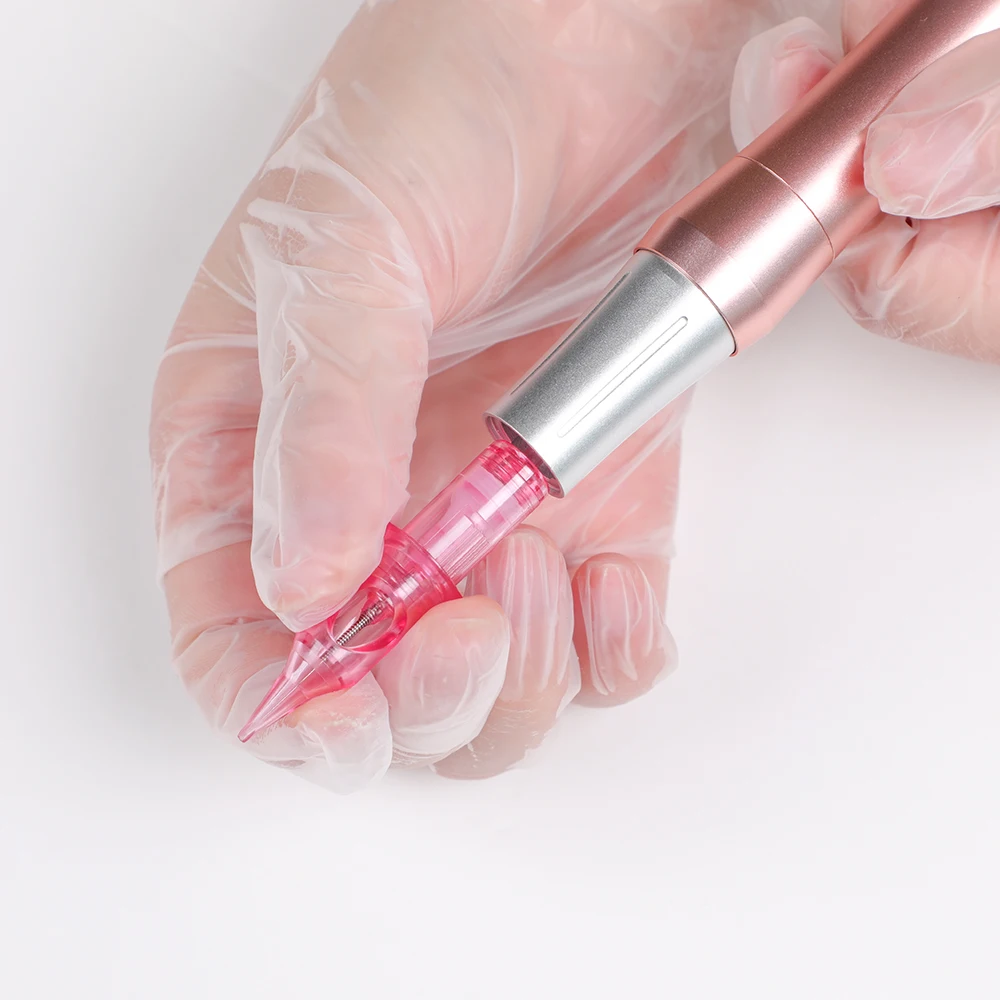 Permanent makeup needles microblade needle machine tattoo eyebrow supplies pink color tattoo cartridge needles