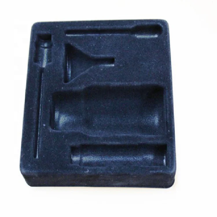 Vacuum forming plastic cosmetics  jewelry box  blister plug  in PS flocking vacuum packaging tray