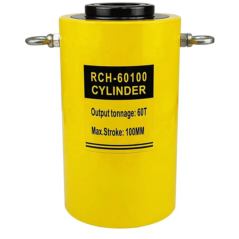 RCH-60100 60 тонн 100 мм ход желтый полый плунжер гидравлический цилиндр высокой емкости для хранения масла гидравлические цилиндры