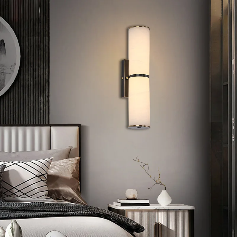 Modern designer marble wall lamp bedside living room TV background balcony hotel corridor decorative wall Sconce Light