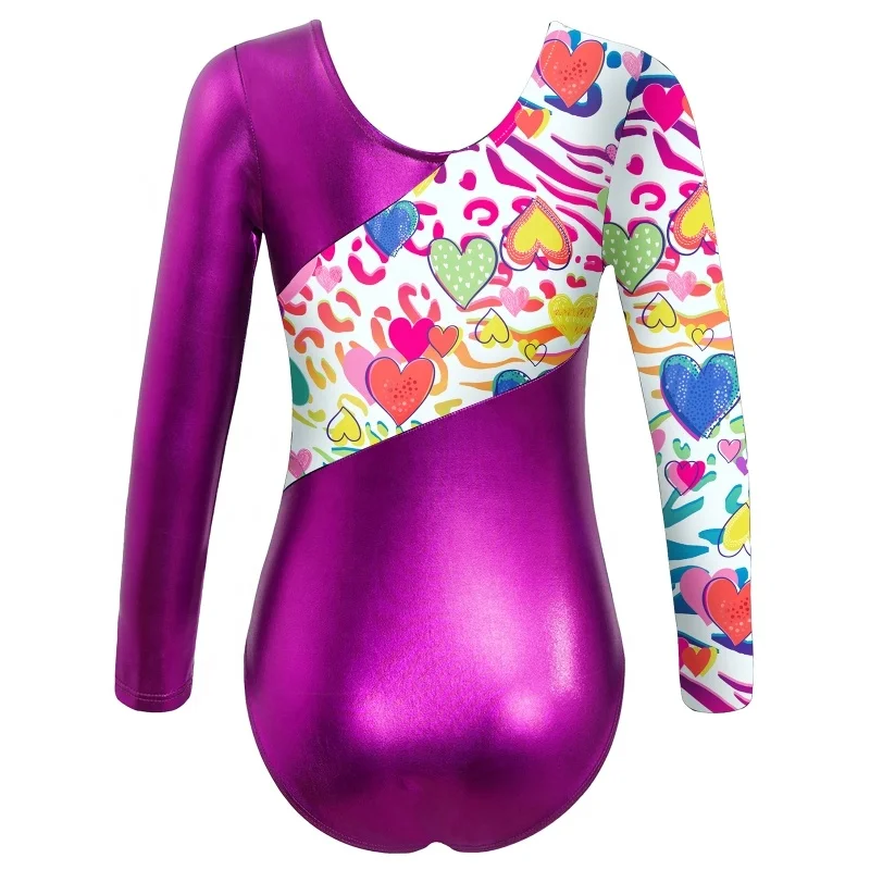 4-14 Long Sleeve Training Dancewear Girls Gymnastics Clothing Ballet Dance Leotard Child Jumpsuit Kids Gymnastics Leotards