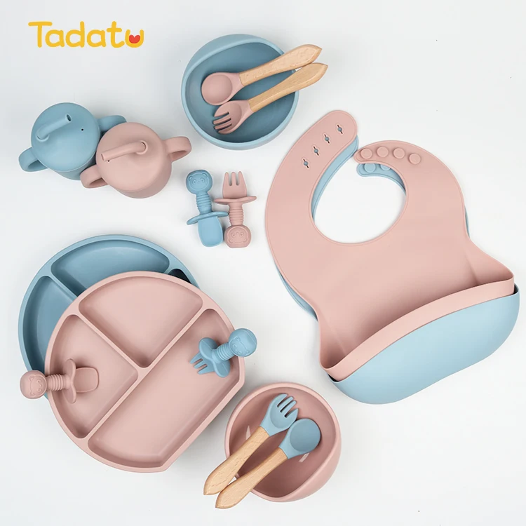 Wholesale Bpa Free Kids Led Weaning Silicone Travel Baby Bowls Feeding Set Suction