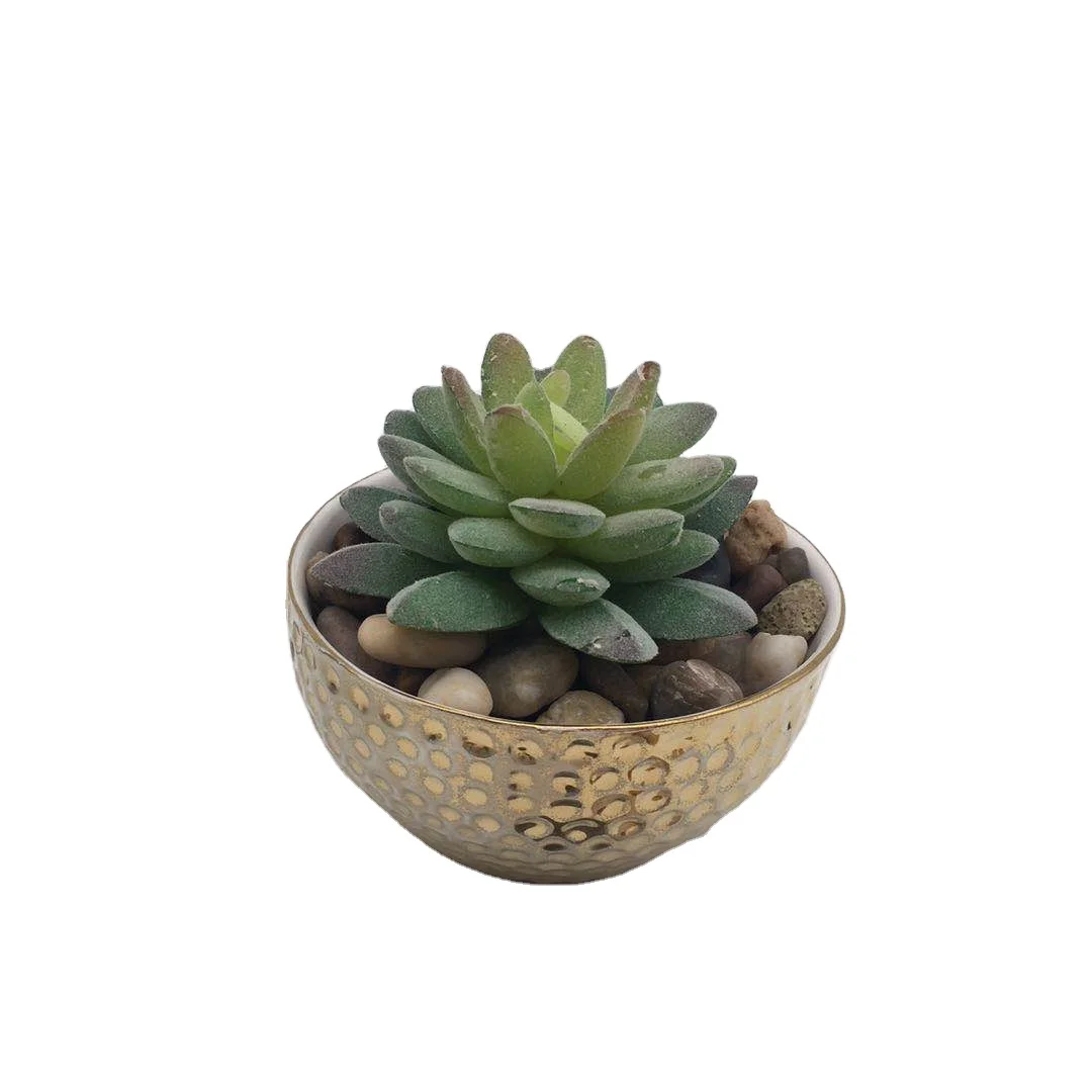 Hot selling round shape ceramic porcelain plated flower pot