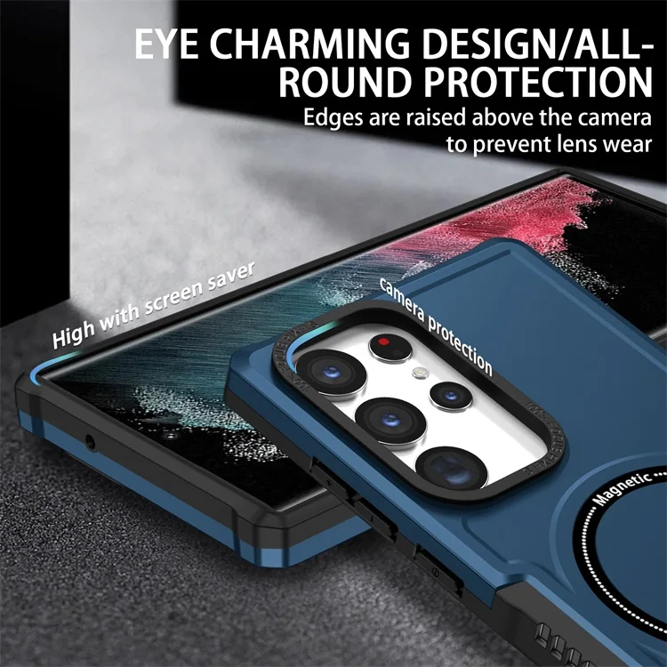 In Stock Wholesale Multi Color Optional Magnetic Suction Support Wireless Charging Phone Case for Samsung s23 Plus