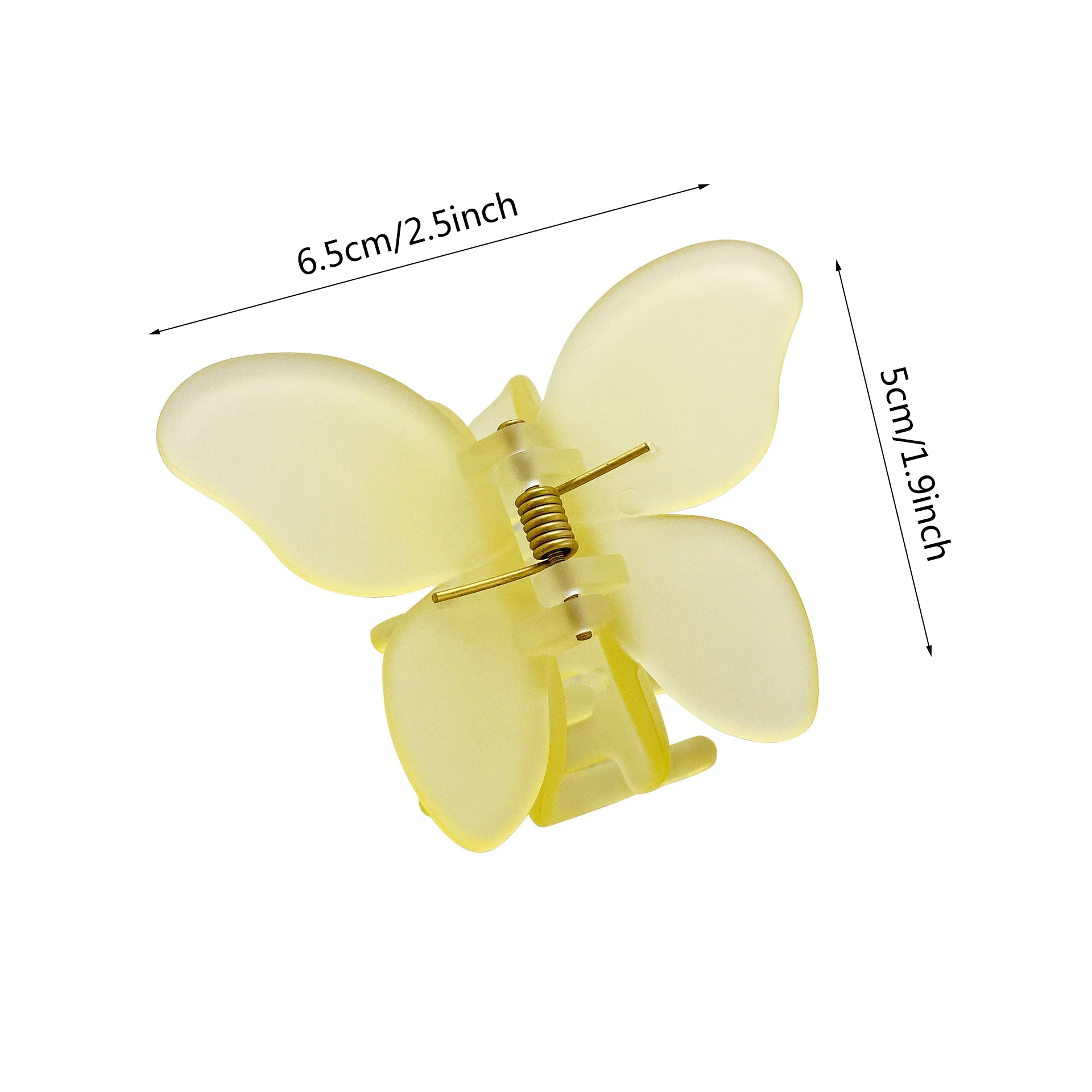 Yucat Wholesale Korean Fashion Women 6.5cm Butterfly Frosted Hair Clips Accessories Resin Hair Claw For Long Hair