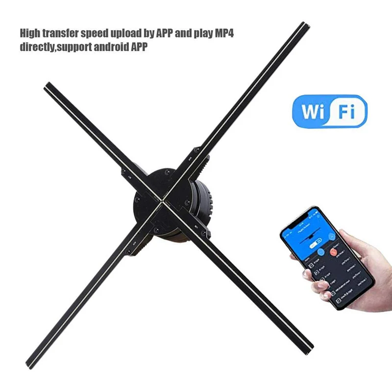 65cm 4 Blade High Resolution 3D LED Hologram Display Fan Holographic Display Advertising Machine