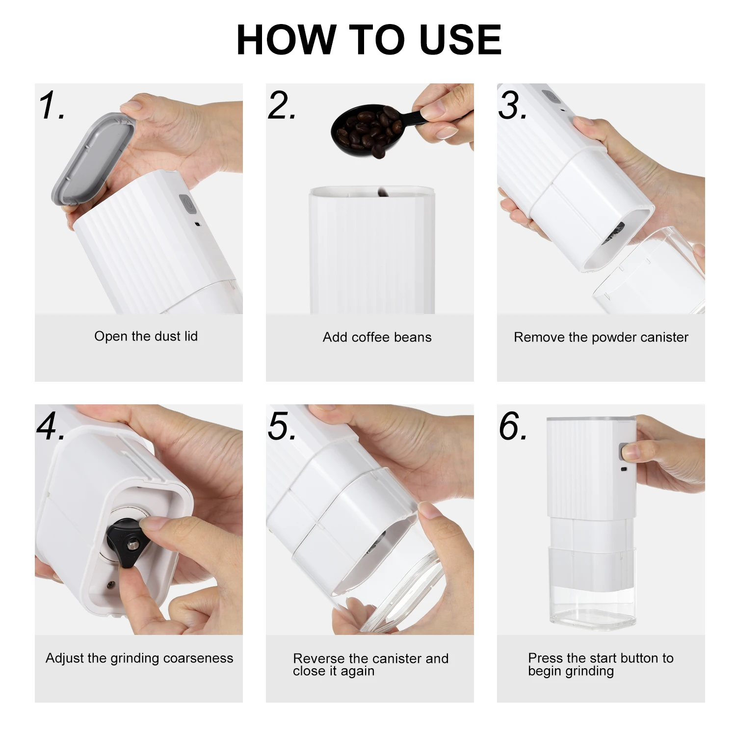 Portable Rechargeable Electric coffee tools Grinder Stainless Steel Car Outdoor Use New Travel Picnic Ceramic Burr Coffee Tools