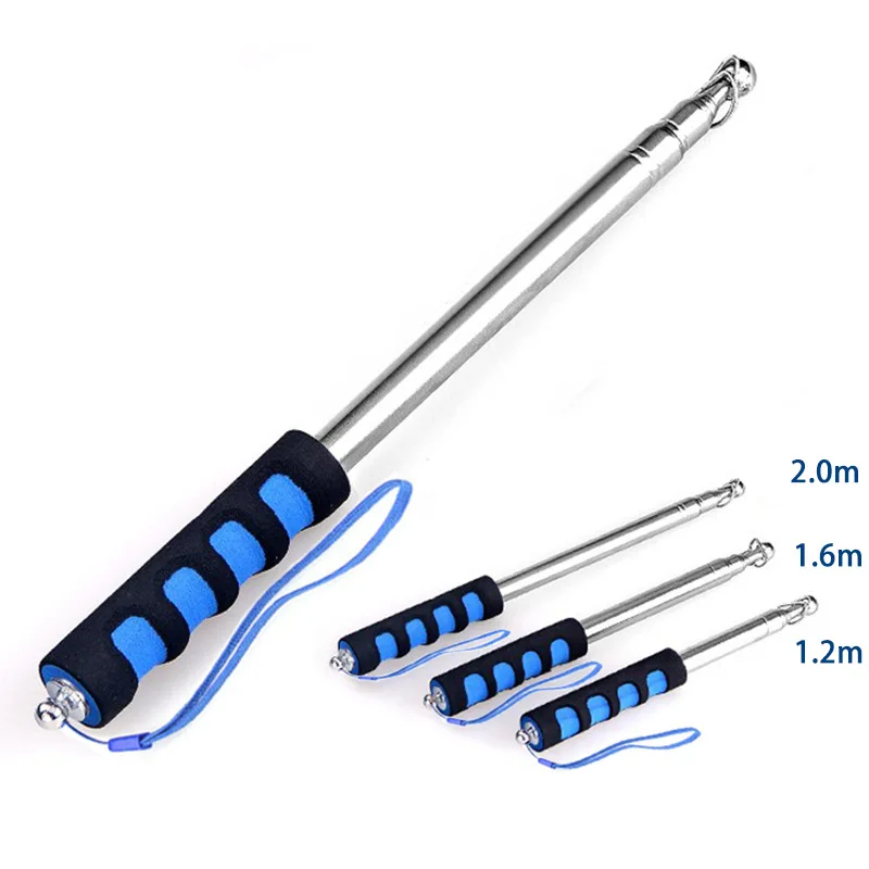 Custom Telescoping Sponge Handle Tour guide pole 2 meters portable soft adjustable flagpole