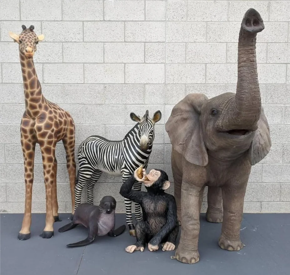 Commercial resin crafts arts fiberglass artificial Jungle safari animal props event decor wedding party Christmas decorations