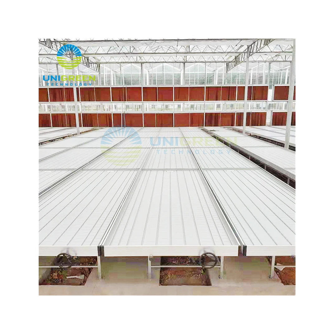 Quality Assurance Greenhouse ABS Tray Rolling Bench EBB and Rolling Table For Medical Plants and Flowers
