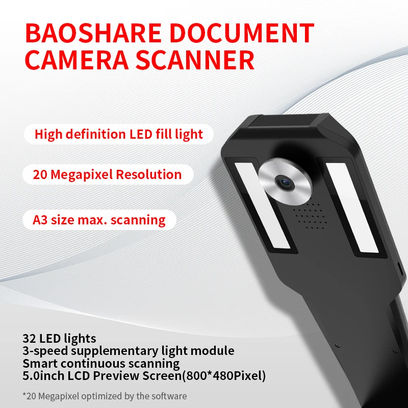 20MP A3 Professional Book Scanner With Preview Screen