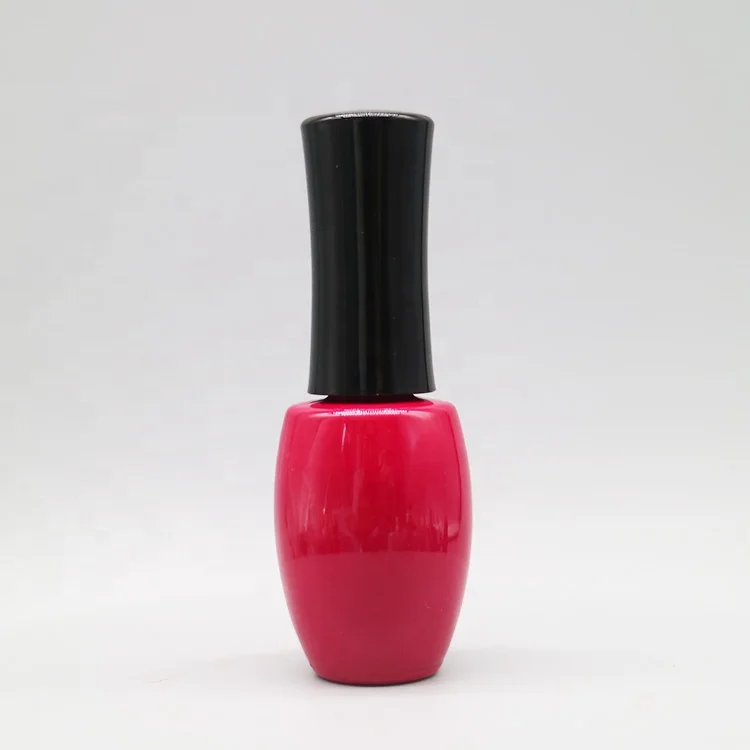 Fancy design 8ml Empty red Varnish nail gel polish bottle nail polish glass bottle manufacturer with black cap brush