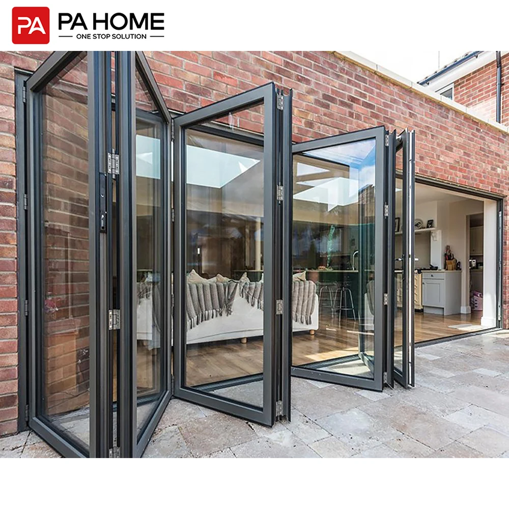 PA Custom Bi-Fold Aluminum Alloy Glass Exterior Accordion Foldable Doors