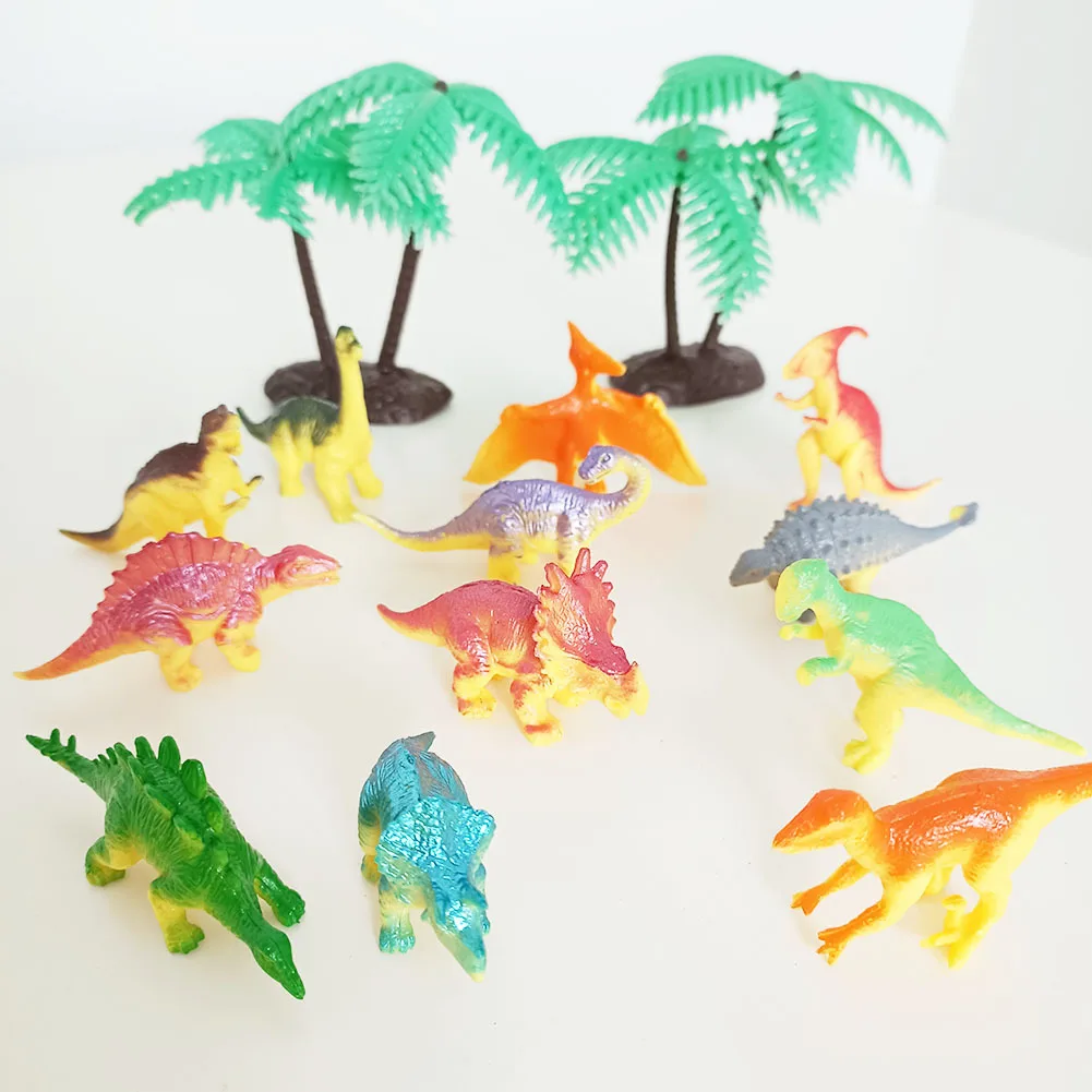 Wholesale selling 12 colorful mini dinosaur model toys educational early childhood toys for children
