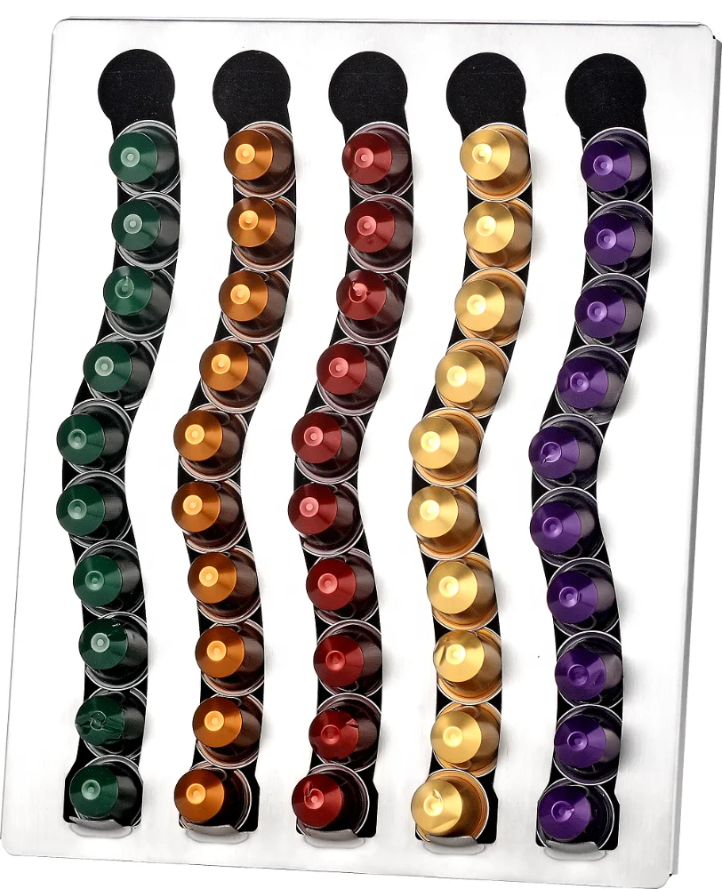 Горячая настенная металлическая подставка для кофейных капсул 70 шт. стойка