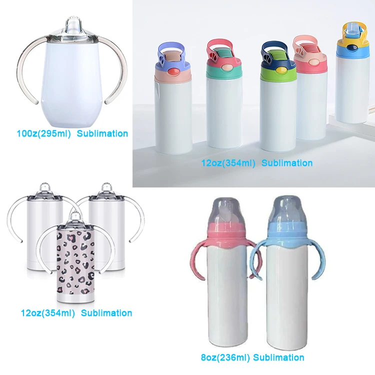 Sublimation Vacuum Insulated Double Walled Stainless Steel Children Kid Baby Sippy Water Bottle