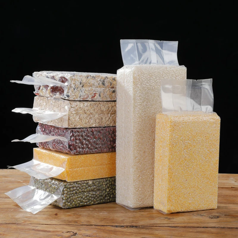 Food vacuum rice brick bag  middle sealing bag heat sealing laminated plastic rice bag