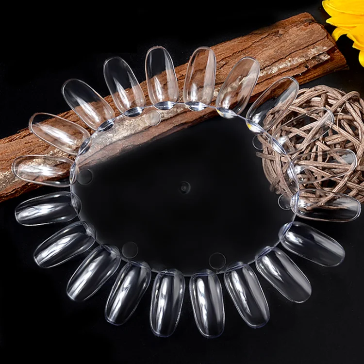 
20 Tips False Nail Art Display Natural Clear Acrylic Nail Color Card Practice Wheel Board Painting Nail Polish Palette Tools 